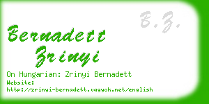 bernadett zrinyi business card